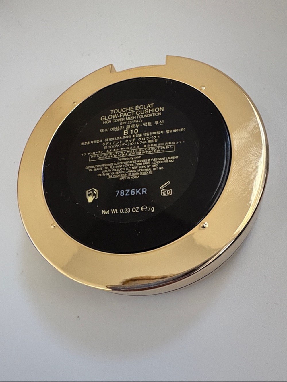 NIB [YSL] Touche Eclat Glow-Pact Cushion High Cover Mesh Foundation #B10 7g - Picture 11 of 15